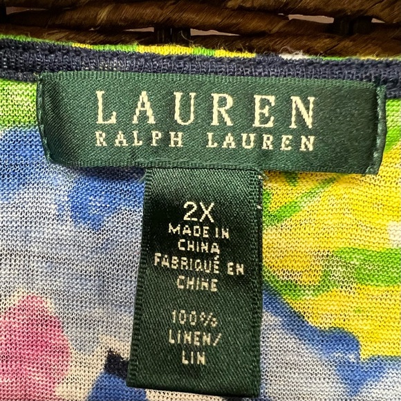 Lauren Ralph Lauren Women's Floral‎ Top - Multicolor, Size: 2X - Picture 2 of 5